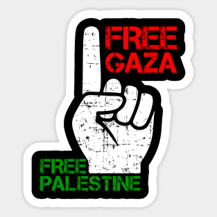 Free Gaza Free Palestine - Rise Your Hand & Protest Israel Sticker